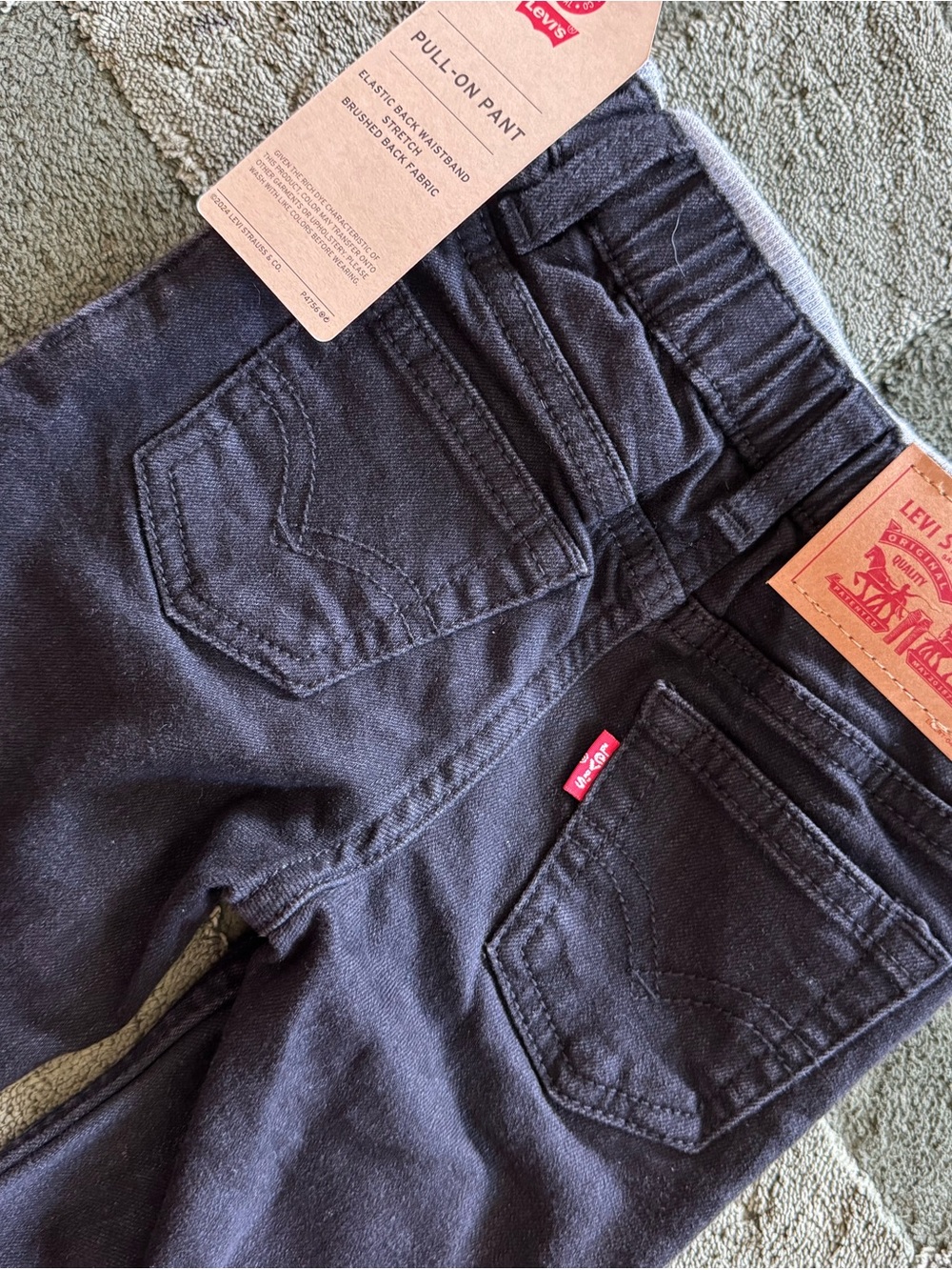 Levi's Black Pull-On Pants with Gray Waistband